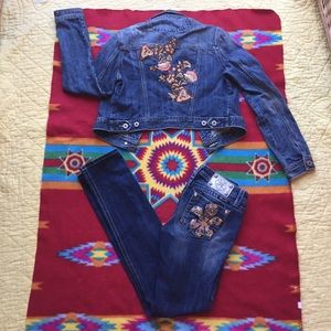 Miss Me Denim Jacket & Miss Me Super Bling Jeans